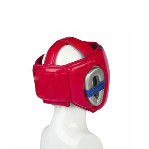 Leather Head Guards Red & Blue Color Cowhide Leather Helmets With Custom Logo Printings in Bulk Wholesale - Product Image 2