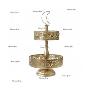 Premium Quality Two Tier Metal Ramadan Tray Advantageous Design Customized Size Sweets Dessert Tray <b>For</b> <b>Hot</b> Sale - Product Image 1