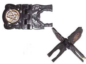 Support de lecture en bois fin avec incrustations en laiton, fait à la main, sculpture fine, support de lecture pliable - Product Image 4