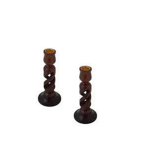 现代设计木质烛台和复古复古木柱烛台木质烛台家居装饰用品销售