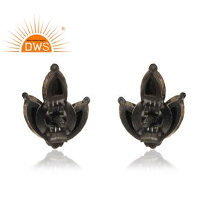 Pendiente de tuerca de piedras preciosas de pirita Natural de Plata de Ley 925 para mujer, fabricante de joyas, Colección delicada - Product Image 4