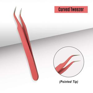 Pinzas de pestañas con etiqueta privada de embalaje personalizado, volumen recto fino, extensión de pestañas de 45 90 grados, pinzas para botas delgadas, punta de fibra - Product Image 3