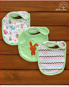 Baberos de pañuelo de algodón orgánico modernos para niños pequeños Suministro OEM Baberos de bandana impresos para niños Niñas Accesorios de alimentación para bebés - Product Image 1