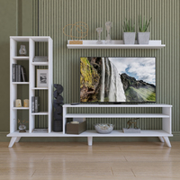 Moderner Luxus-Fernsehschrank mit Bücherregal und Schlafsofa für Wohnzimmer-Aufbewahrung