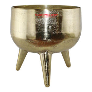 Vente en gros Bol en métal brillant argenté avec base à pied Décoration intérieure Finition brillante exclusive - Product Image 4