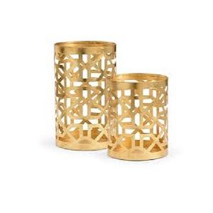 Bougeoir de trois tailles différentes en métal couleur or bougeoir pour mariage et décoration de la maison - Product Image 4
