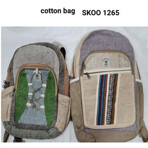 Bolso bohemio de algodón unisex hecho a mano con cierre de cremallera multicolor vintage, dos asas con lazo y decoración estampada para mujer - Product Image 2