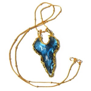 Best Value of Sky Blue Moon Shape Electroplate Arrowheads Necklace : Moon Shape Electroplate Arrowheads Necklace for Sale - Product Image 1