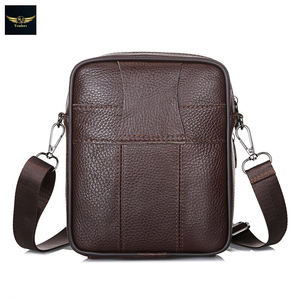 Sacs de messager en cuir de vachette sacs à main marron sacs à bandoulière en cuir véritable pour hommes - Product Image 4