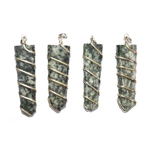 WholeSaler of <b>White</b> Black Spotted Flat Pencil <b>Wrap</b> Pendants : <b>White</b> Black Spotted Flat Pencil <b>Wrap</b> Pendants for Sale - Product Image 1