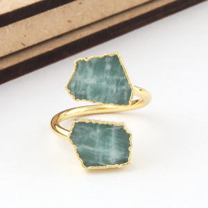 Anillo de GEMA de seraphinita natural, diseño clásico, galvanizado, joyería de piedras preciosas, anillo ajustable - Product Image 4