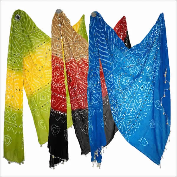 Rajasthani Bandhej/хлопковый галстук Bhandani Die Dupatta/Палантин, индийский этнический хлопковый женский шарф