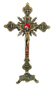 Suministros de Iglesia de Jesús, suministros de la India de latón, Cruz de santuario colorida - Product Image 2