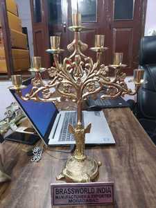 Candelabro de latón de 12 pulgadas para iglesia, suministros de Iglesia, Brassworld, India - Product Image 2