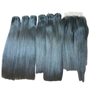 Prix de gros Faisceau d'extension de haute qualité 100% cheveux humains vierges vietnamiens Remy Super doublement étirés cheveux ondulés droits et soyeux - Product Image 6