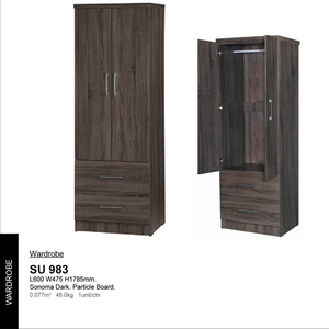 ตู้ไม้2ประตูแบบแข็ง,ตู้กระจกอนุภาคเก็บของทนทานสูง JPS SU983สำหรับบ้านห้องนอนสำนักงานมาเลเซีย - Product Image 1