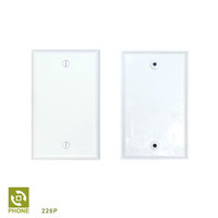 Plaque murale électronique ABS 1 poste, norme américaine, pour traitement audio/vidéo, blanc/noir/ivoire/amande, modèle 226P, conforme RoHS