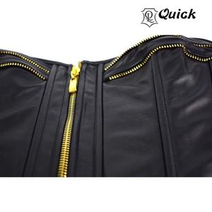 Best Quality Sexy Bustier <b>Corset</b> <b>Women's</b> Solid Leather Polyester Breathable Hollow Plus Size Lingerie Rivet Embroidery - Product Image 6