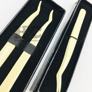 Pince à épiler personnalisée or vison argent noir applicateur d'extension de cils en acier inoxydable pince à épiler applicateur de cils durable - Product Image 3