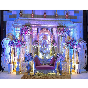 พระพิฆเนศแต่งงานดั้งเดิมของตกแต่งเวทีพิเศษสำหรับงานแต่งงานแกรนด์ใต้เวทีงานแต่งงานสุดหรูตกแต่งภาคใต้ - Product Image 1