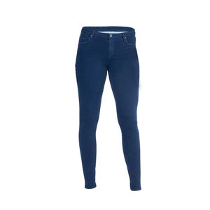 Pantalones de mezclilla de motorista lavados ligeros aprobados por la CE para mujer, pantalones vaqueros de aramida rectos con estilo arrugado, protección principal transpirable - Product Image 2