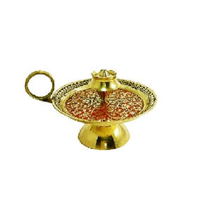 Best Quality Brass and Minakari Work <b>Incense</b> <b>Stick</b> <b>Holder</b> with Handle Hindu Religious Pooja Agardan <b>for</b> Home and Temple Agardan - Product Image 1