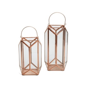 Juego de 2 velas decorativas curvadas a mano, lámpara de pie para decoración de bodas y fiestas navideñas, candelabro de cristal, farol - Product Image 1