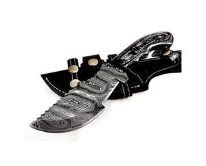 Couteau de suivi en acier damas personnalisable manche en bois Pakka fait à la main meilleure qualité pour la chasse usage industriel OEM pris en charge bricolage - Product Image 1