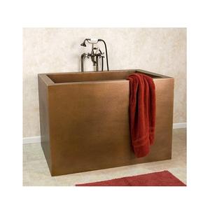 Baignoire autoportante en cuivre au design moderne, forme rectangulaire, fonction de trempage, qualité supérieure, pour salle de bain - Product Image 2