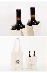 Custom Blank Plain Quality Heavy Duty Cotton Canvas <strong>Wine</strong> <strong>Bag</strong> Single Bottle <strong>Wine</strong> Tote <strong>Bag</strong> - Product Image 3