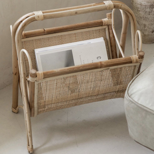 Estante de ratán para revistas, estantes de libros, almacenamiento de periódico, organizador de archivos, marca SISU RFS-060 - Product Image 1