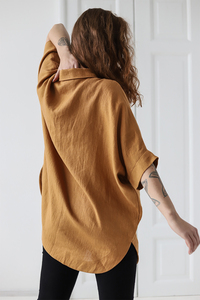 Áo sơ mi nữ thời trang bán buôn 100% vải lanh, chất liệu lanh tự nhiên, dáng rộng, size duy nhất - Product Image 2