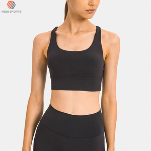 MESS SPORTS Women's Workout Fitness Padded Yoga Sports <b>Bra</b>-Seamless Sweat-Wicking Eco-Friendly Spandex/Polyester Material - Product Image 2
