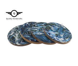 Juego de 4 posavasos artesanales indios de alta calidad, alfombrillas de pizarra de calidad para té, café, vino, decoración de mesa de cocina - Product Image 4