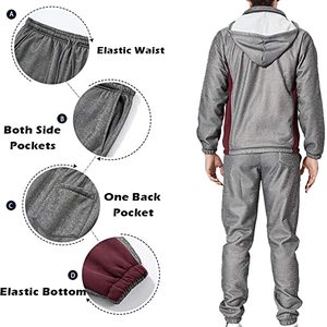 Ensemble de survêtement de sport à fermeture éclair complète personnalisé pour adultes Plus Size Survêtement de sport d'hiver à séchage rapide Logo imprimé Respirant - Product Image 6