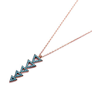 Colgante de plata de primera ley con forma de triángulo para mujer, colgante, plata esterlina 925, piedra turquesa - Product Image 2