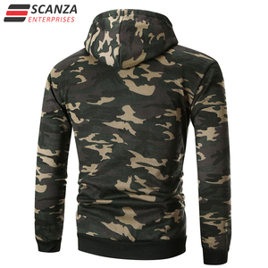 Sweat à capuche à manches longues en coton épais camouflage noir surdimensionné pull thermique sublimation sweats à capuche pour hommes vente en gros - Product Image 2