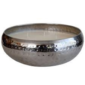 Support de bougie chauffe-plat en fer nickelé, motif martelé à bords dentelés, fait main, durable, écologique, forme ronde, pour Pâques - Product Image 3