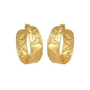 Boucles d'oreilles martelées en argent Sterling, plaqué or, fabrication de bijoux, nouvelle collection - Product Image 1