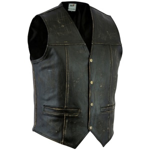 Gilet de moto en cuir véritable style anglais, col roulé, imperméable, grande taille, réversible, respirant, best-seller - Product Image 3