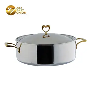Stainless Steel Kitchen Cookware Cooking Pot Warmer Soup & Stock Pots With Lid