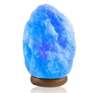 Lampu USB lampu garam alami dengan garam biru & cahaya biru dengan cetakan Logo kustomisasi-perusahaan Sian