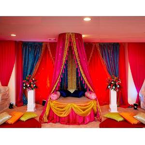 Asiento de novia musulmán para escenario, decoración de escenario con temática paquistaní, colorido y brillante, Nikah - Product Image 1