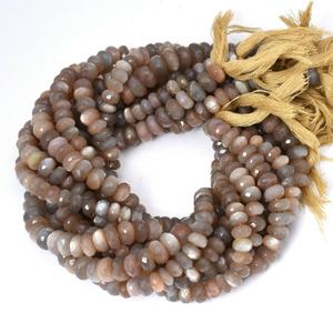 Naturel AAA Chocolat Café Pierre De Lune À Facettes Rondelle Perles Brin pour Bijoux Réglage Au Prix D'usine En Gros - Product Image 1