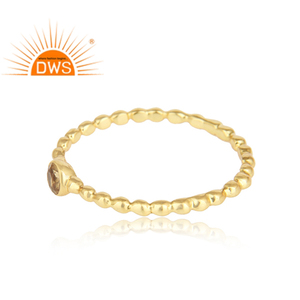Citrine Gemstone Designer 18k Gold Plated <b>Silver</b> <b>Ring</b> Jewelry for Women Gift for Her Dainty Collection - Product Image 2