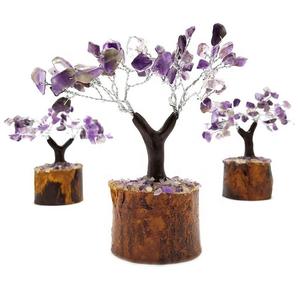 Pierre précieuse améthyste naturelle, arbre à argent, décoration Feng esthétique pour la maison, pierre de guérison Reiki - Product Image 6