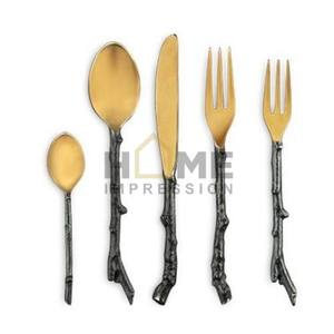 Gingko — service en métal à fleurs de luxe, ensemble de couverts - Product Image 2