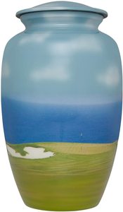 Urna de cremación de aleación, bandera americana, Brassworld, India - Product Image 6