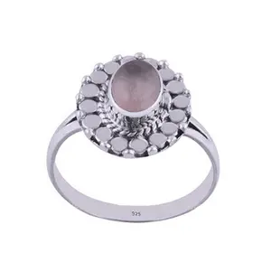 Exclusive Fashion Accessories 925 Sterling Silver Rose Quartz Gemstone Ring Wholesaler And Supplier