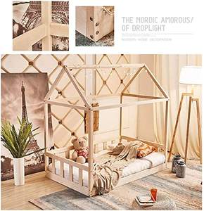 Cama de casa de madera maciza para niños - Product Image 2